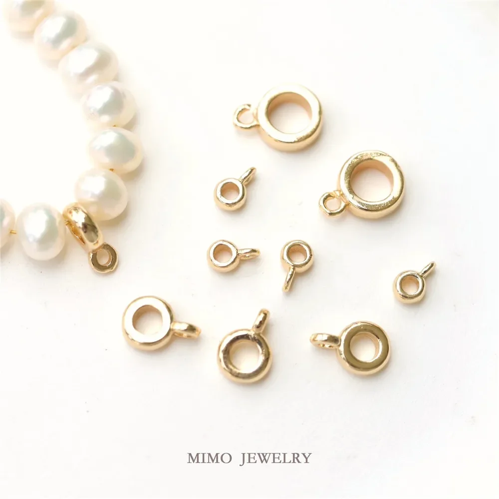 Цветное медное золотое гладкое подвесное кольцо из бисера трехстороннее круглое