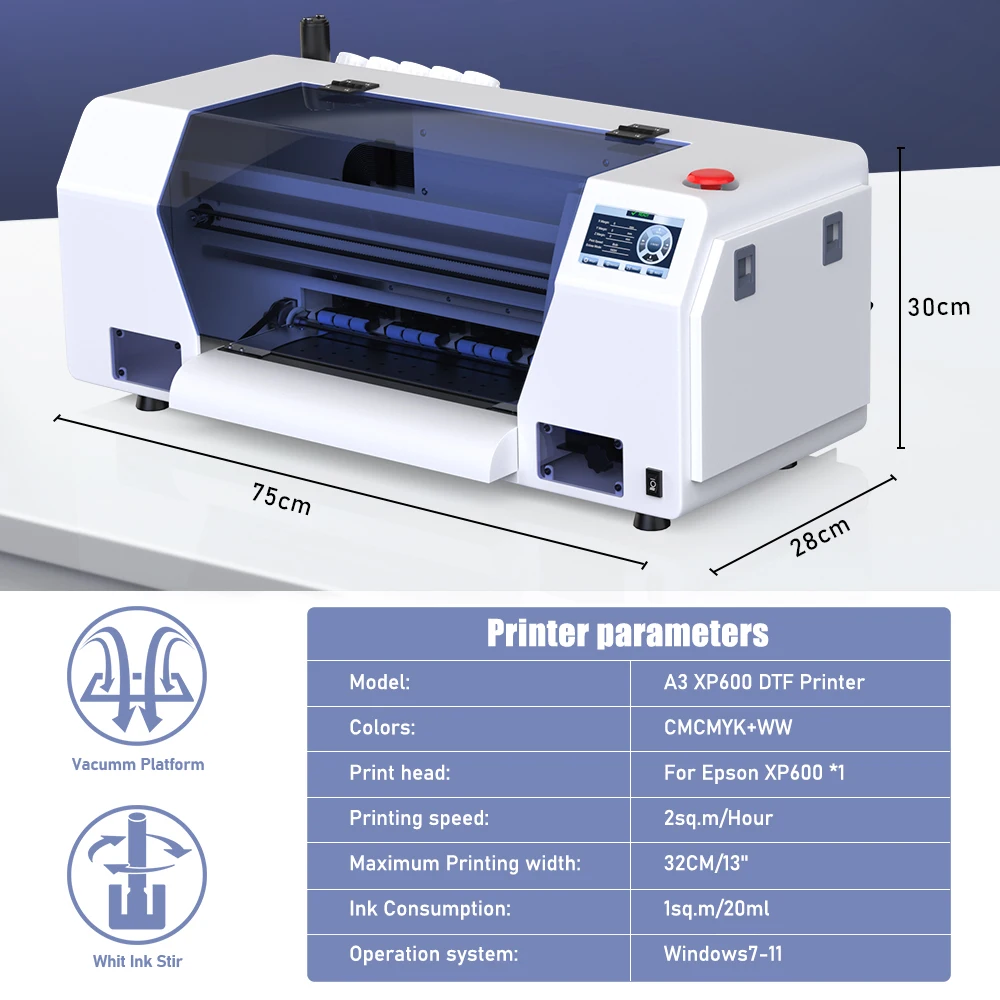 Принтер A3 DTF для Epson XP600 устройство печати на футболках 13 дюймов копировальный
