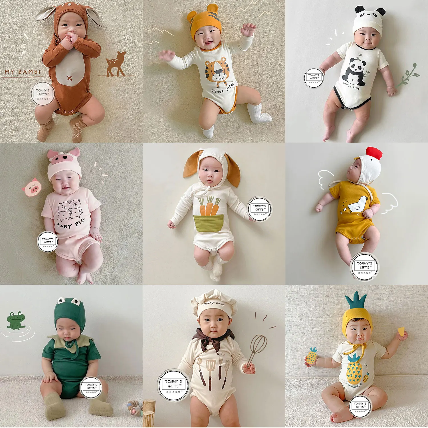 Infant Baby Boys Girls Romper Bunny Costume Bodysuit Long Rabbit Ear Carrot Print Pocket Photography Easter Birthday Fancy Dress images - 6