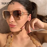 oversized sunglasses women luxury transparent gradient sun glasses big frame vintage eyewear uv400 glasses for lady