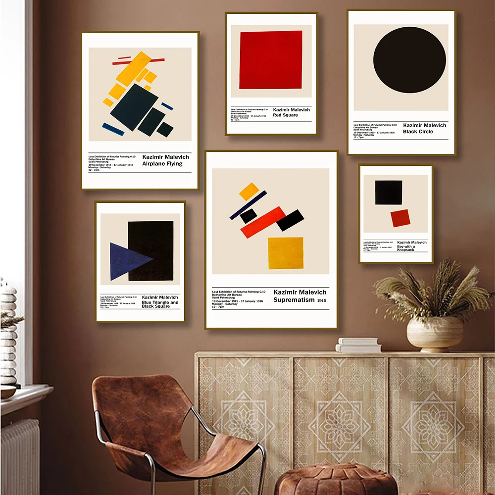 

Abstract Geometric Round Square Art Canvas Painting Nordic Poster And Print Kazimir Malevich Wall Pictures For Living Room Decor