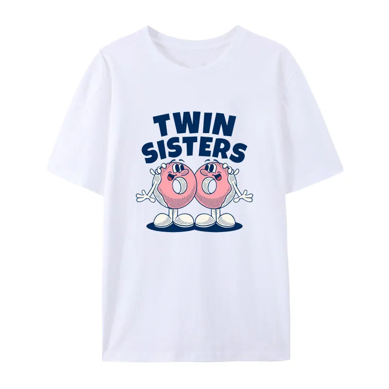 Футболка женская хлопковая с забавными надписями сдвоенные сестры