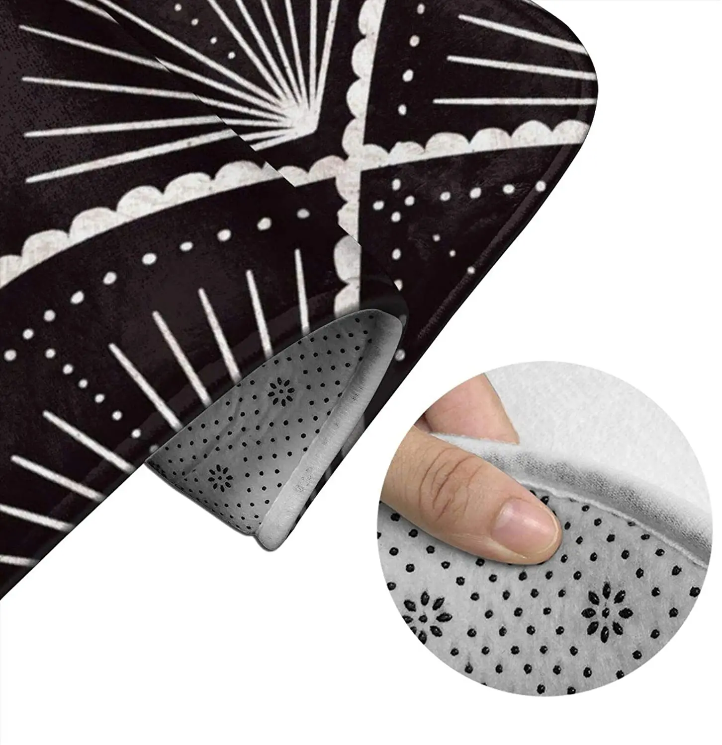 

Monochrome Art Deco Arches Bathroom Mat Sets 3 Piece Set Rugs Memory Foam Mat Set Toilet Seat Cover Bath Mat lid Cover