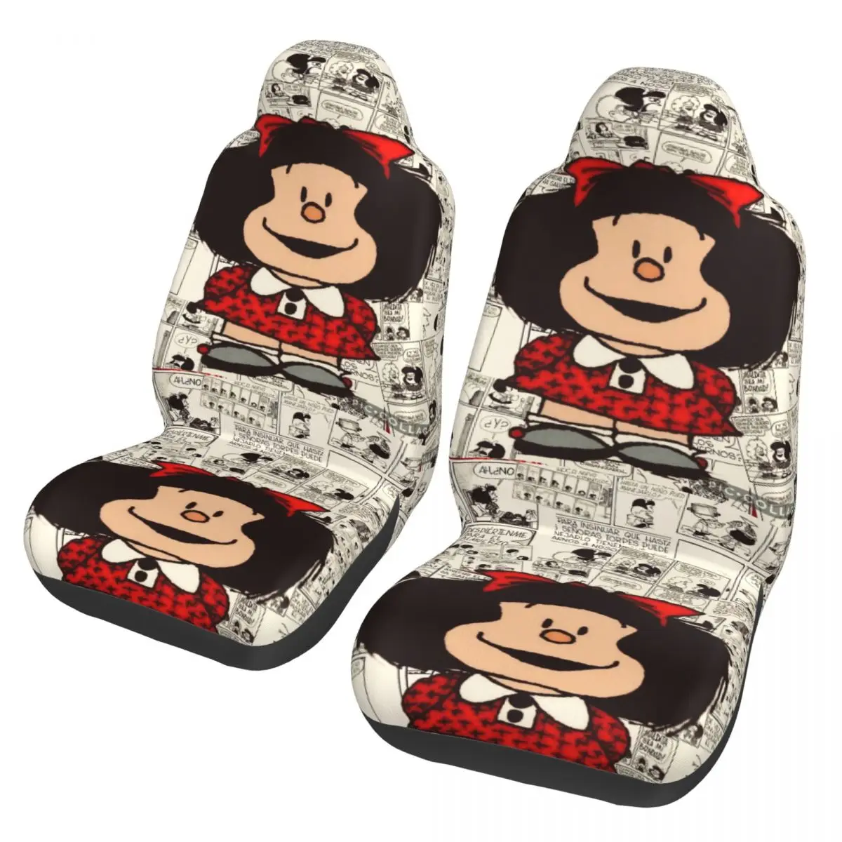 

Anime Mafalda Universal Auto Car Seat Covers Fit Any Truck Van RV SUV Customized Cartoon Bucket Seat Protector Cover 2 Pieces