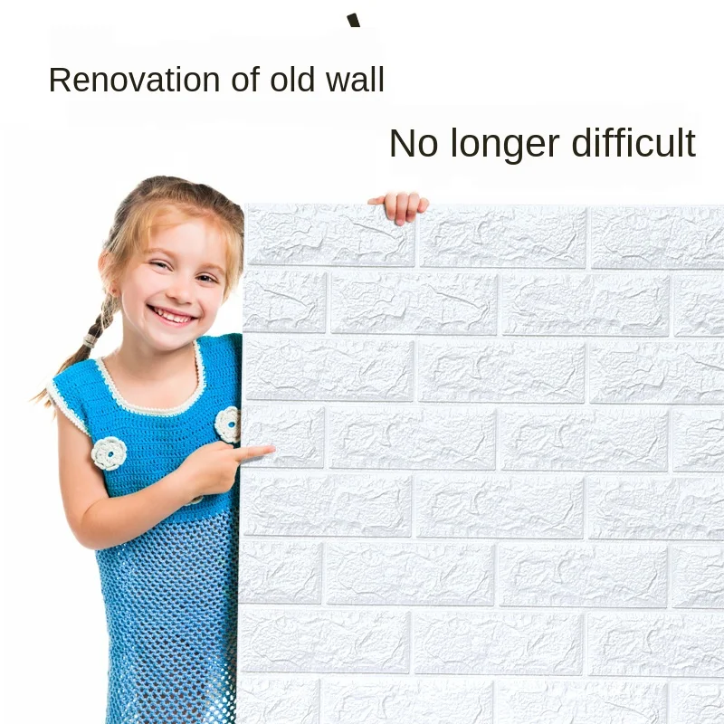 

10pcs 3D Brick Wall stickers on the wall Decor Foam Waterproof Covering DIY wallpaper for kids rooms Living Room Background