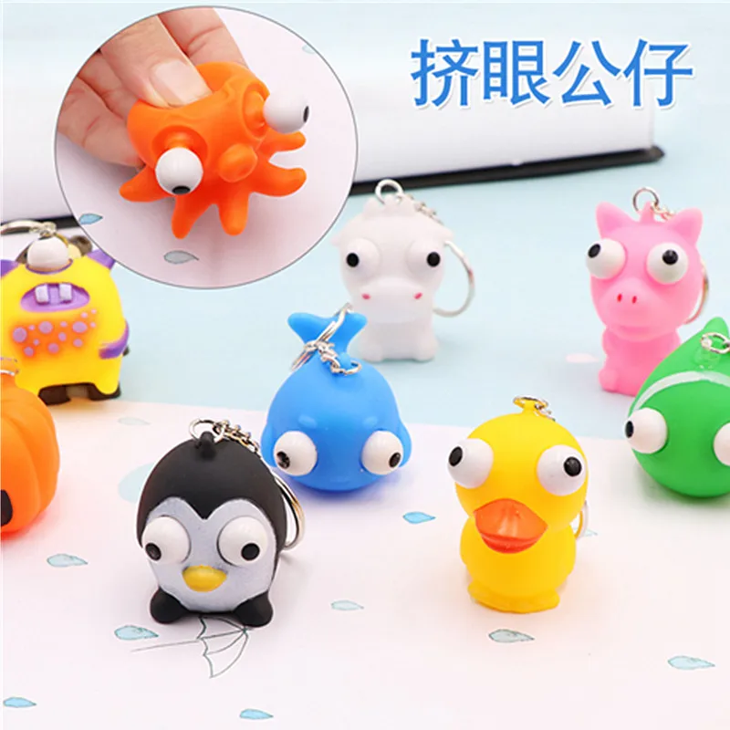 

Антистрессовая кукла с сжимаемыми глазами, забавная игрушка для декомпрессии, выступающий глаз с брелоком, маленькие сжимаемые игрушки