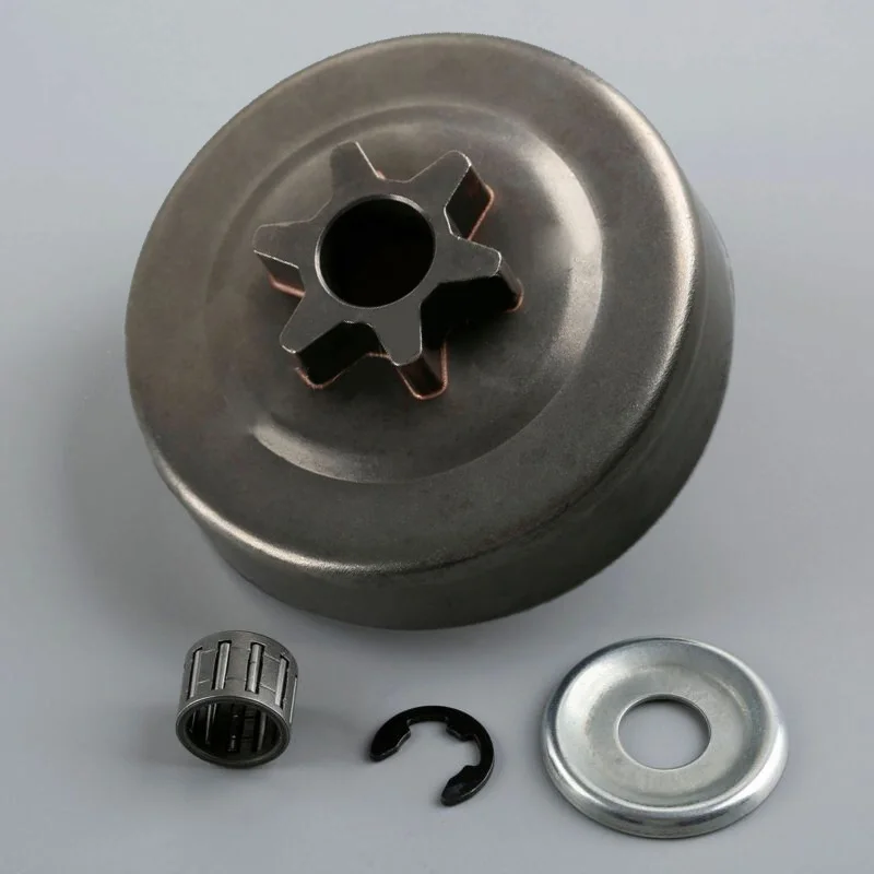 Hardened Steel Clutch Drum Sprocket 3/8" 6T Washer E-Clip Fo