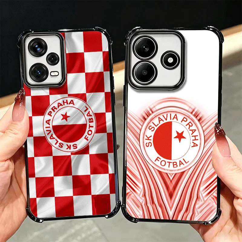 Фото Мягкий чехол Sk Slavia Praha Czech Republic для Xiaomi Redmi Note 14 15 Pro Plus 13 12 11S 11T 5G 10 9S 9 с защитой от падений и гальваническим покрытием №3