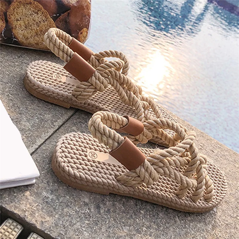 

Sandals Woman Summer Fashion Shoes Braided Rope with Traditional Casual Style and Simple Creativity Women Shoes Sandalias Mujer