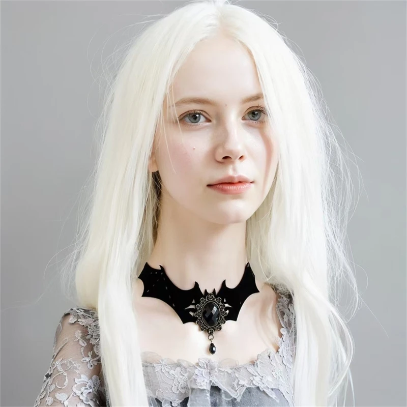 Повязка на голову с перьями Хэллоуин головной убор летучей мышью ожерелье для