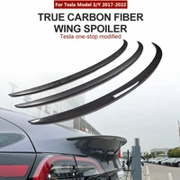 new car trunk wing spoiler for tesla model y 2021 accessories spoiler real carbon fiber accessory model 3 2022