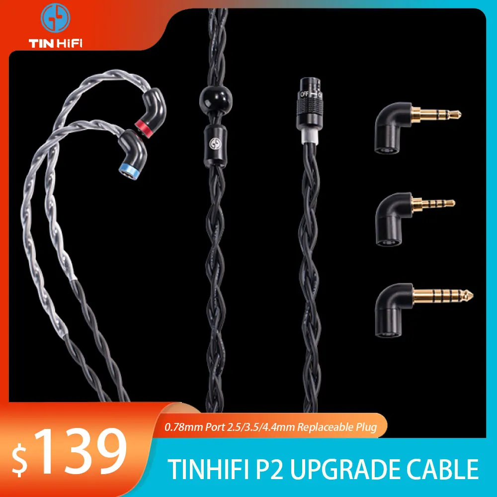 

Tinhifi P2 HIFI Earphones Upgrade Audio Cable Super Small 50 Ohms Coaxial QDC 0.78mm Port 2.5/3.5/4.4mm Replaceable Plug Cable
