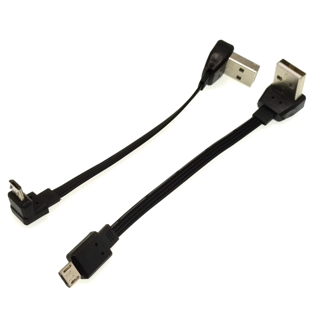 0.05 M-50M Super Flat Flexible Up and Down Left Right Angled 90° USB Micro USB Male to USB Male Data Cable 10CM images - 6