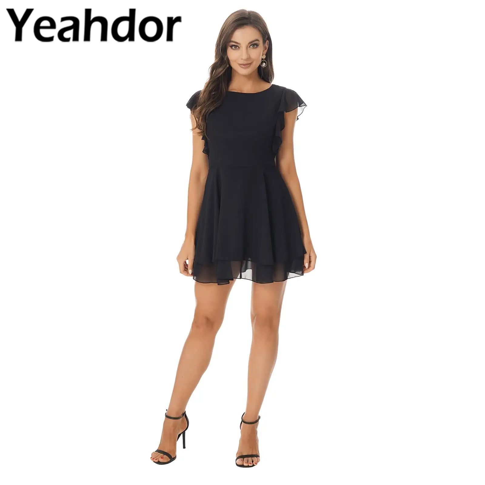 

2022 женские вечерние платья, женские платья, шифоновое платье-трапеция без рукавов для женщин, коктейльное вечернее платье подружки невесты