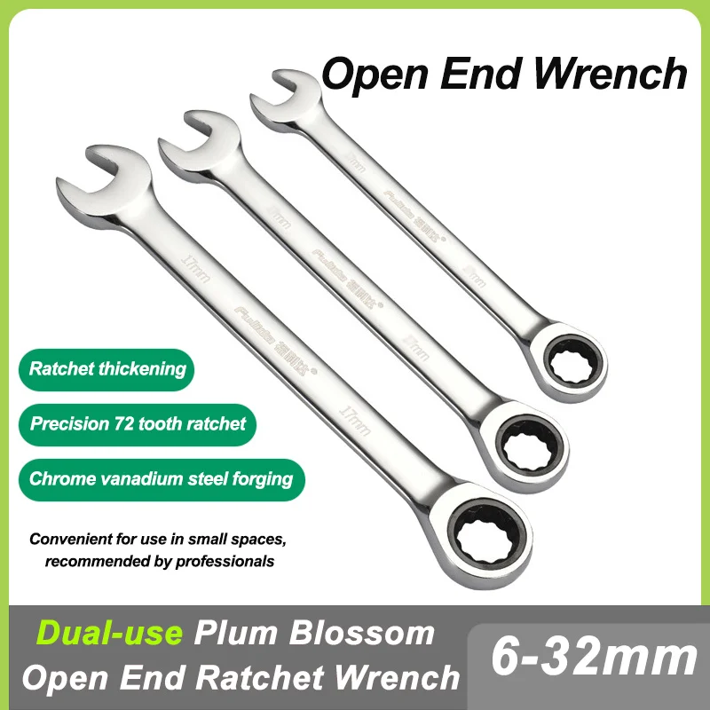 6-32 мм двойного назначения открытый ключ с храповым механизмом Цветение сливы