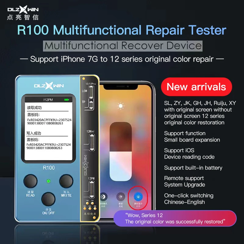 

Оригинальный Восстанавливающий цвет программатор R100P для iPhone 7 8 8P X XS XSMAX XR 11 Pro Max 12 13 mini 12 13 Pro Ремонт экрана True Tone