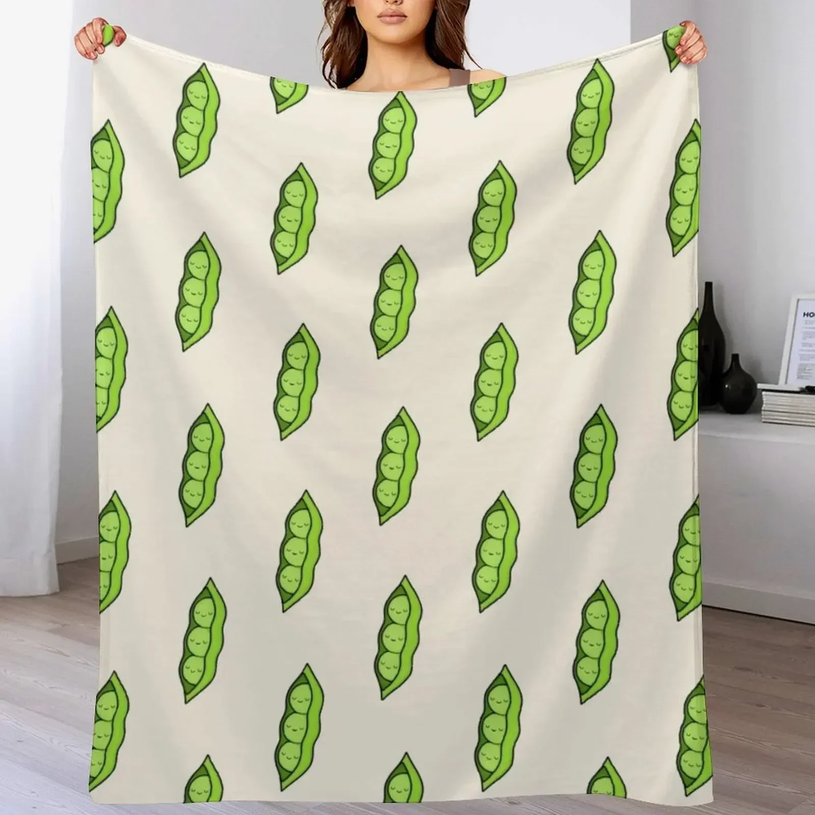 Одеяло Горох в уютную стручку мягкое теплое зимнее фланелевое летнее одеяло