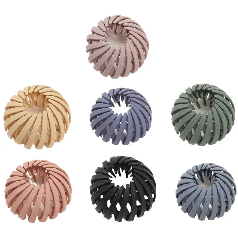 

7Pcs Birds Nest Hair Clip Ponytail Holder Hairpin Lazy Bird's Nest Plate Hairpin Fashion Expandable Ponytail Holder Clip Retro