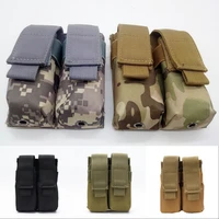 9mm molle tactical double magazine pouch flashlight holder edc hunting accessories airsoft ammo mag holster belt waist pack bag