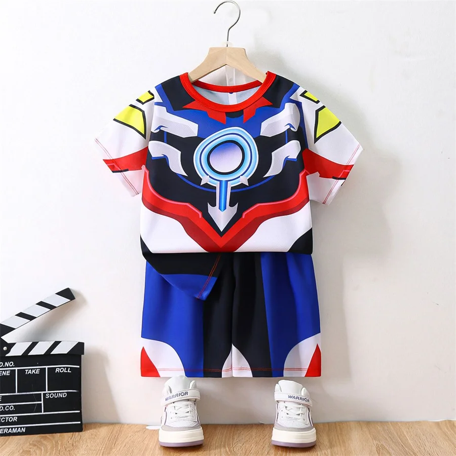 

Комплект спортивной одежды для маленьких мальчиков, детский пуловер и шорты для девочек, летний эксклюзивный спортивный костюм