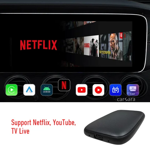 Быстрое подключение беспроводной адаптер для Android видео CarPlay AI Box YouTube Netflix потоковый адаптер для потокового видео Автомобильный ТВ-приемник для iPhone