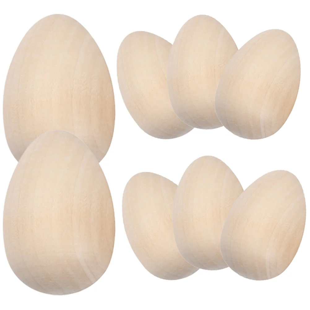 

Eggs Easter Egg Wooden Fake Wood Simulation Decorations Party Craft Crafts Desktop Kids Toys Props Creative Chicken Unpainted