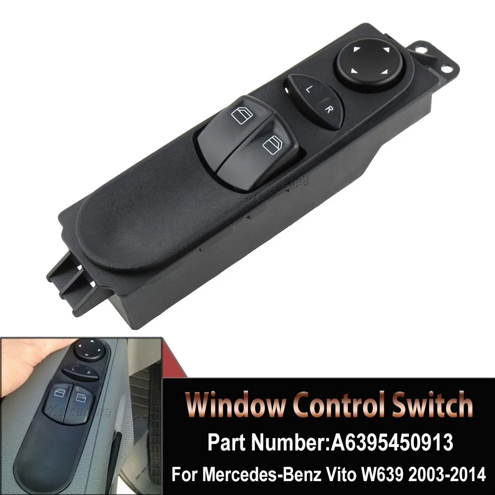 

Кнопка управления стеклоподъемником для Mercedes-Benz Vito Bus Vito/Mixto Kasten 2003 - 2015 A6395450913, автозапчасти A6395450113
