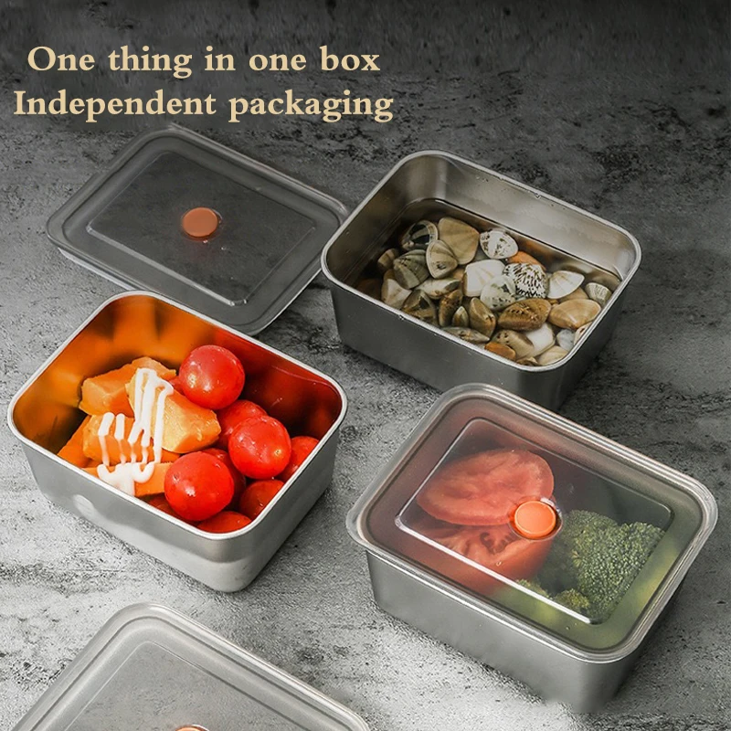 Прямоугольный Контейнер Для Хранения Продуктов Из Нержавеющей Стали С Дышащей