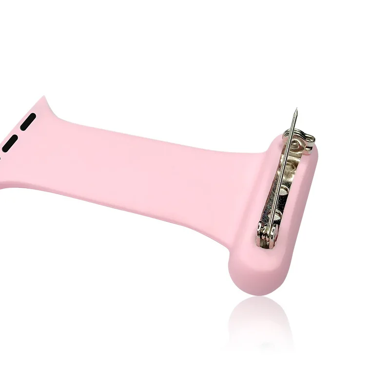 New Nurse Watch Pin Bracelet for Apple Watch Band 38mm 42mm 44mm 40mm Silicone Band for Iwatch Series 3 4 5 6 Se 2 7 Accessories