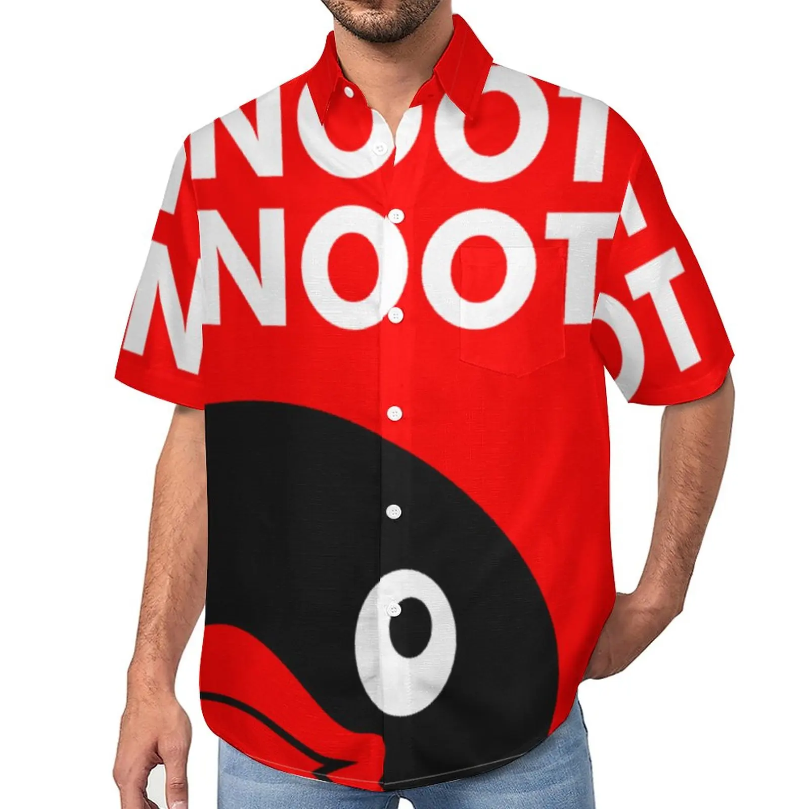 

NOOT NOOT PINGU Beach Shirt Noot Pingu Meme Sarcastic Hawaii Casual Shirts Men Streetwear Blouses Short-Sleeve Tops Plus Size