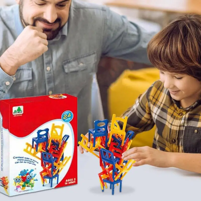 

Балансирующее кресло, забавная настольная игра с балансиром, Обучающие игрушечные стулья с блоками для взрослых и детей, игры для укладки