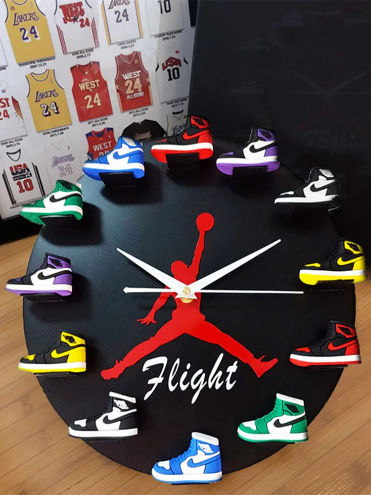 

3D Basketball Shoes Wall Clocks Creative Wall Clock Modern Design Clock Decoration Personalized Office Living Room Home Decor