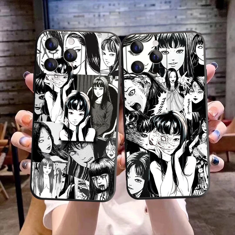 

Junji Ito коллекция тройники Ужасы телефонный чехол для iPhone 11 12 13 Pro Max X XR XSMax 6 6S 7 8 Plus 13Mini черный силиконовый чехол из ТПУ