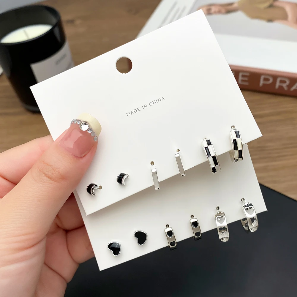 Модные уникальные черные круги ALIUTOM в стиле панк, подвеска в виде сердца, капли, серьги для женщин, подростков