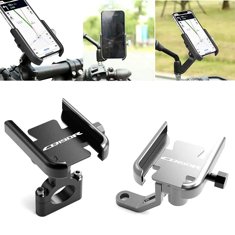 

Motorcycle Accessories Handlebar Rearview Mirror Mobile Phone Holder GPS Stand Bracket For Honda CB190R CB 190R