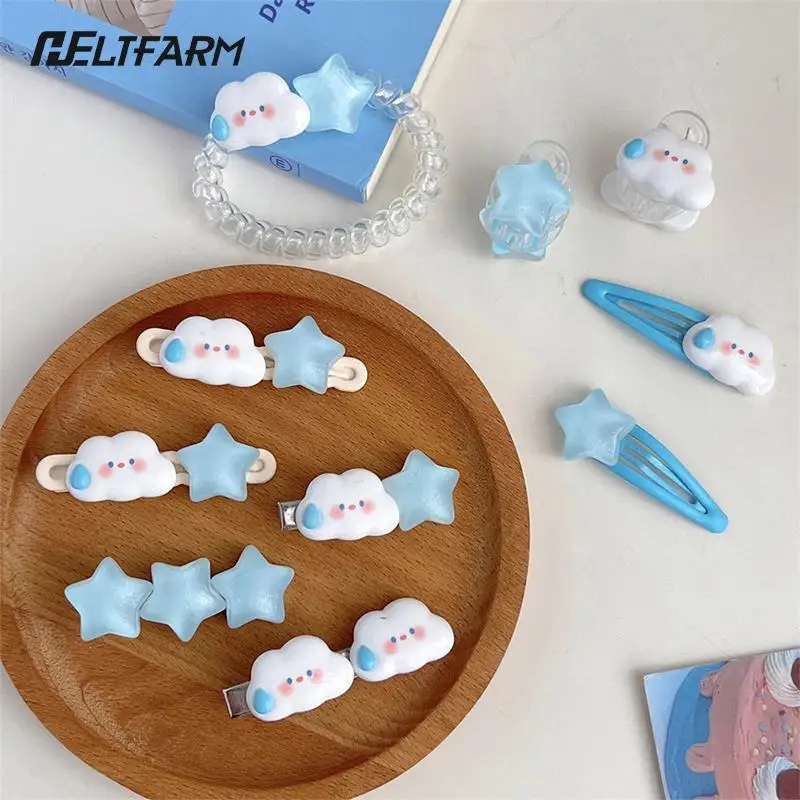 Милые заколки для волос с мультяшными облаками и звездами Детские милые повязка