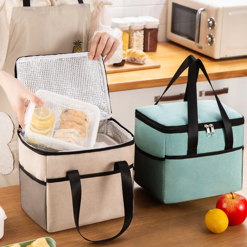 

Insulated Bag Lunch Box Handbag Bento with Rice Aluminum Foil Thickening Waterproof Lunch Lunch Working Elementary Students