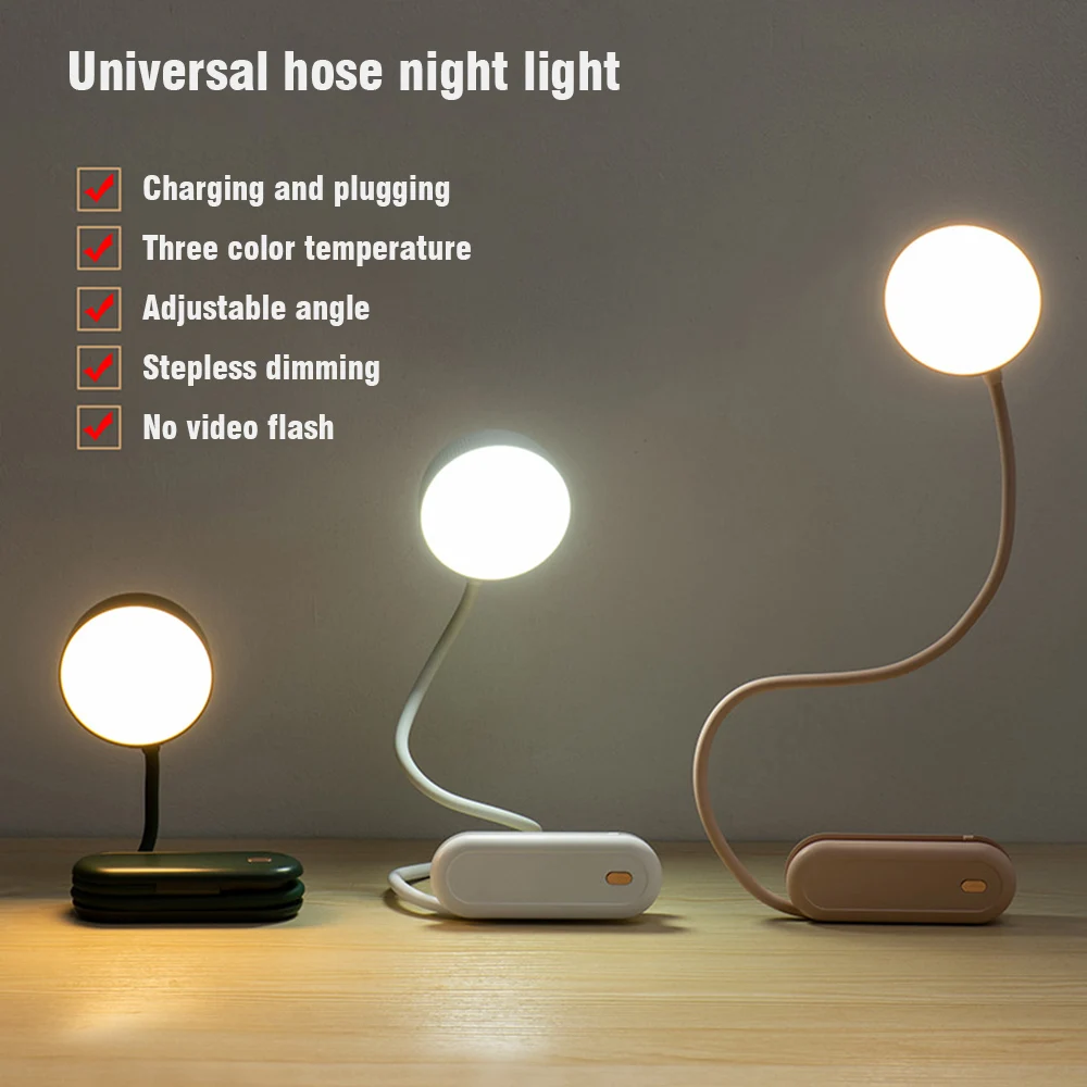 

Flexible LED Desk Lamp Gooseneck Reading Night Light Foldable USB Rechargeable Bedside Light Portable LED Gooseneck Table Lamp