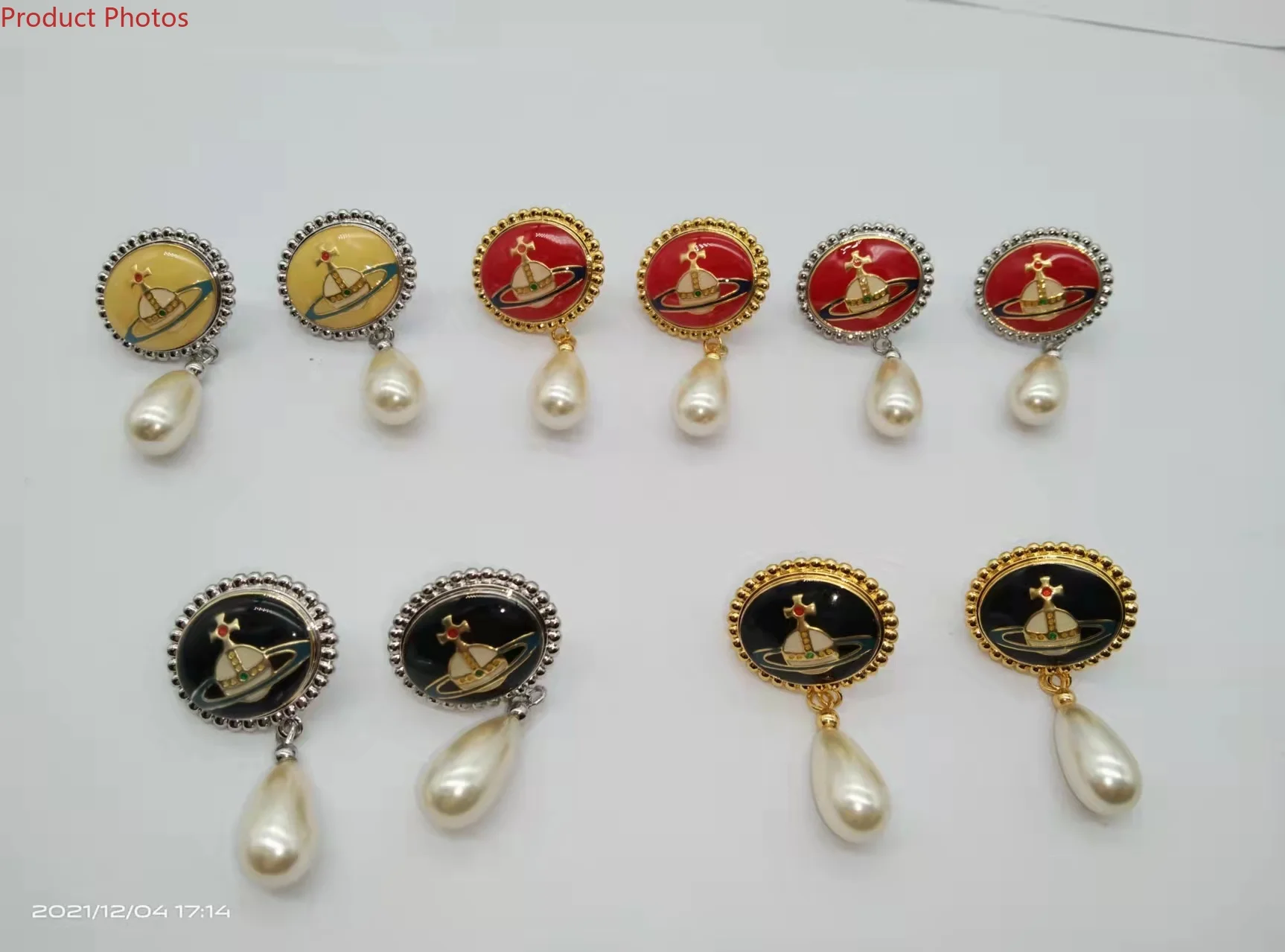 

2022 Лидер продаж изысканные модные изделия Роскошные эмалевые кружевные серьги женские аксессуары Гламурные ювелирные изделия женские под...