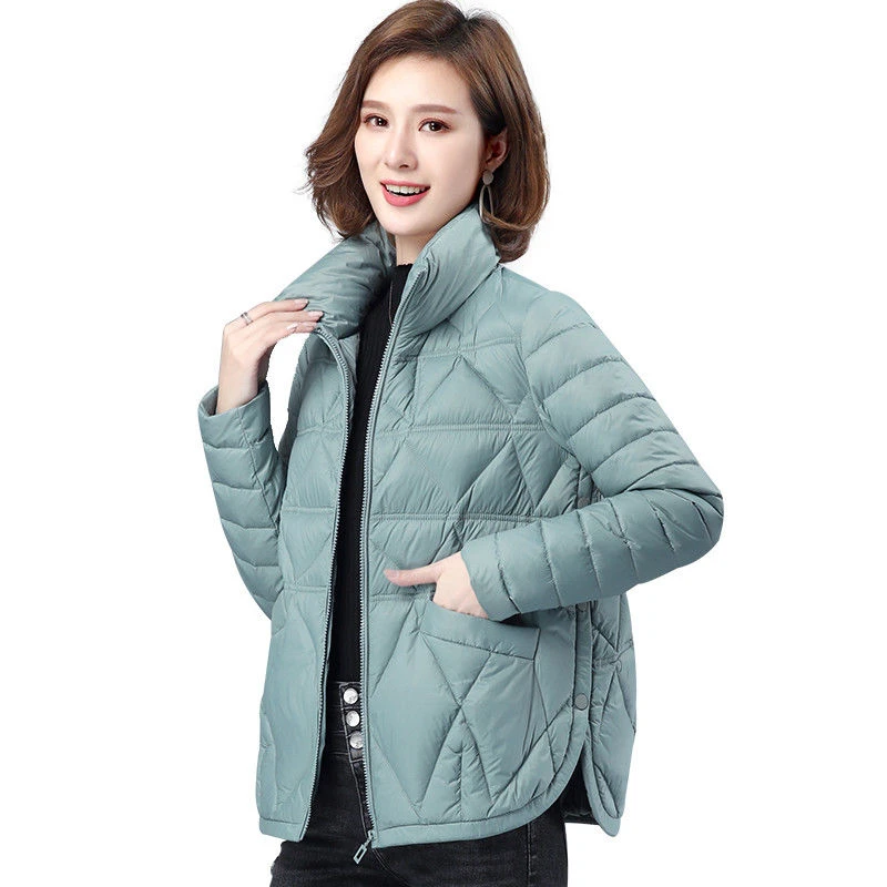 Winter Thin Down Jacket Women 2022 New White Duck Down Ultralight Tops Jacket Light Portable Solid Zipper Outwear M-3XL