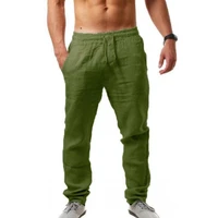 weiyao 2022 new mens cotton linen pants male summer breathable solid color hemp trousers fitness streetwear size s 4xl