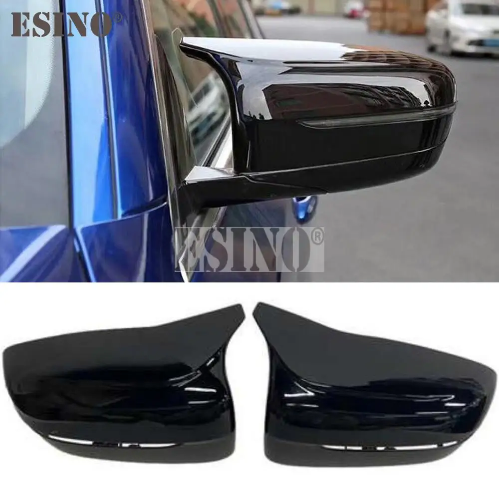 

2 x ABS Bright Black Oxhorn Shape Rearview Side Mirror Replacement Covers Cases For BMW G22 G23 G24 G30 G31 G38 G11 G12 G14 G15