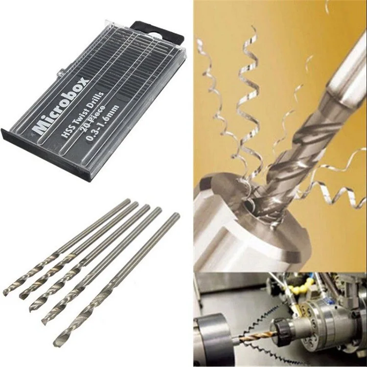 

20PCS 0.3-1.6mm Micro Twist Drill High Speed Steel With Box For DIY Project