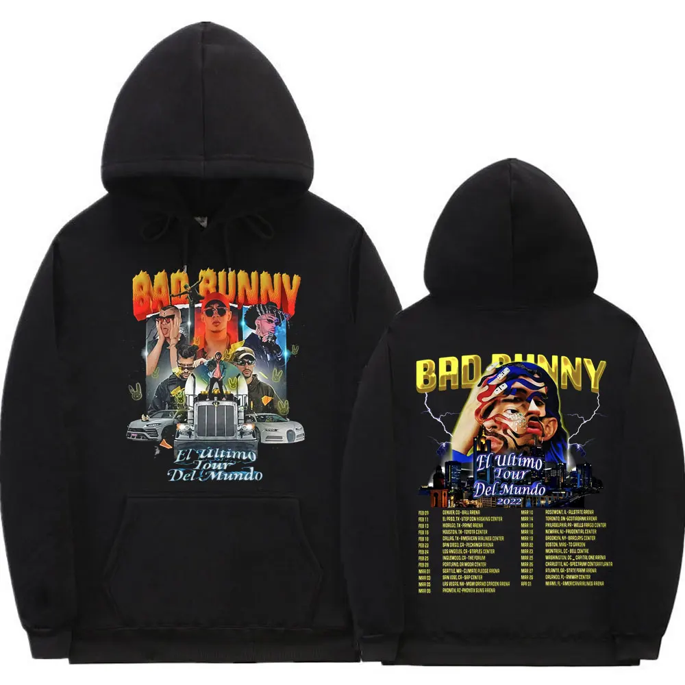

Bad Bunny Unisex Streetwear El Ultimo Tour Del Mundo 2022 Graphic Print Hoodies Regular Men Women Hip-Hop Oversized Sweatshirt