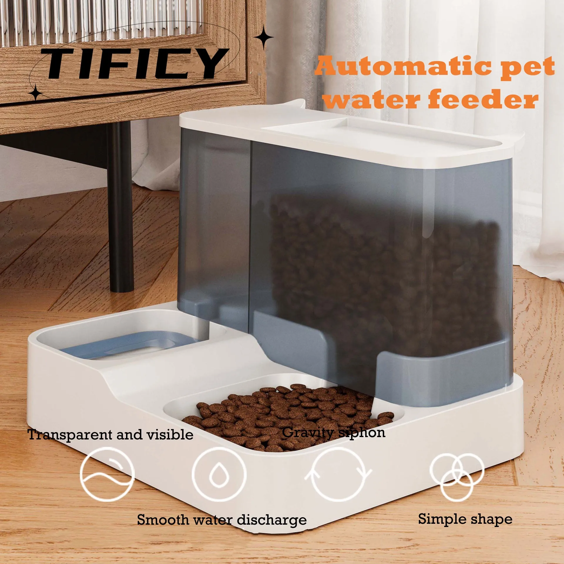 

Cat Automatic Feeder Water Dispenser Large Capacity Wet and Dry Separation Dog Food Container Drinking Water Bowl Pet Supplies