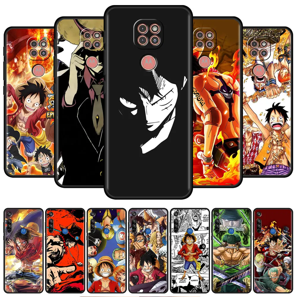 Черный мягкий чехол для Motorola G30 G60 G50 G22 G200 G9 G8 Play Power One Fusion Plus Edge 20, чехол, японская аниме звезда Luffyy