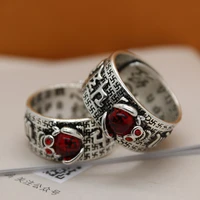 vintage silver color garnet toad rings for men womens goth punk golden toad animal ring good lucky jewelry accessories