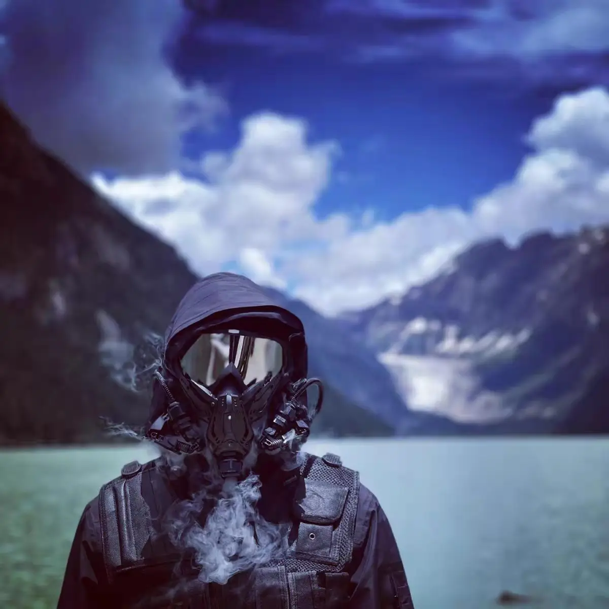 Киберпанк набор футуристической маски Балаклава очки головной убор аксессуары