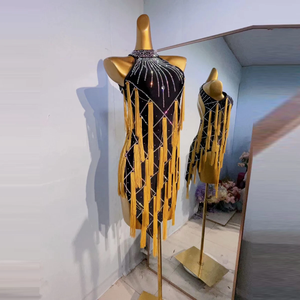 2024 платье для латиноамериканских танцев с кисточками, индивидуальное ...