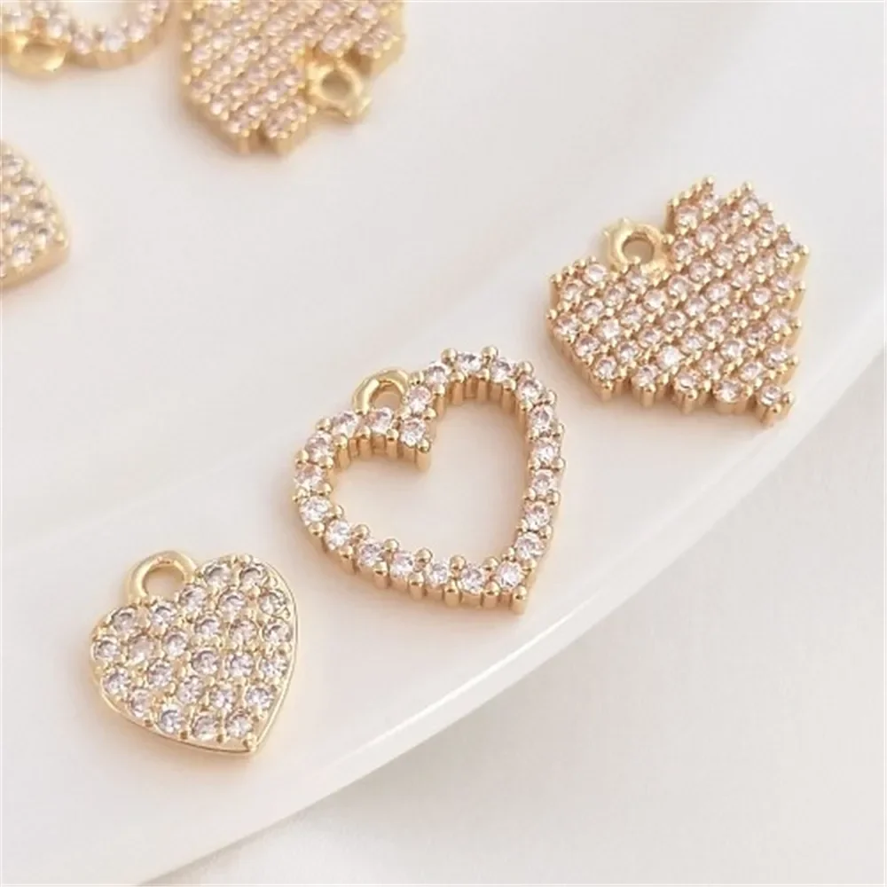 Очарование в виде персикового сердца 14-каратное золото микроинкрустированный